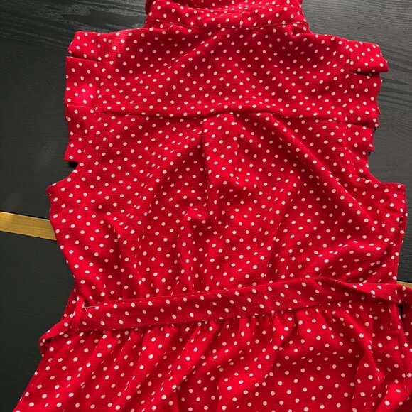 Monteau Los Angeles Button Front Dress Size Small Red & White EUC - Picture 5 of 9